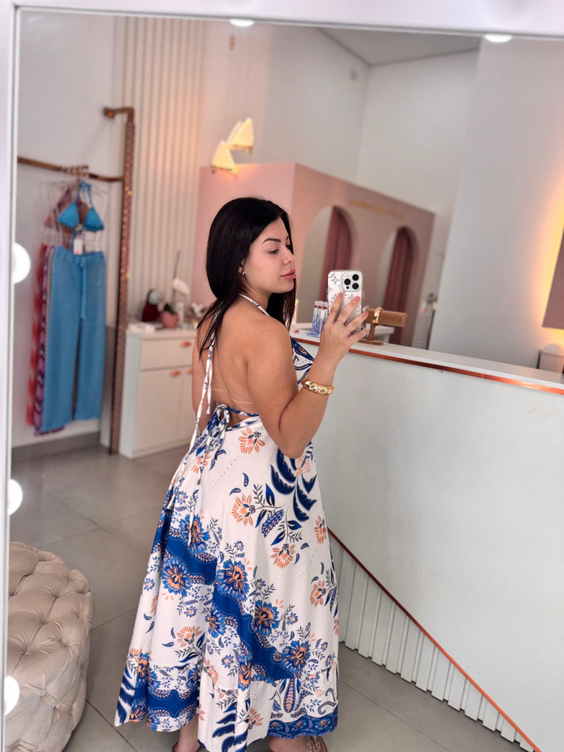 Vestido indiano rosa