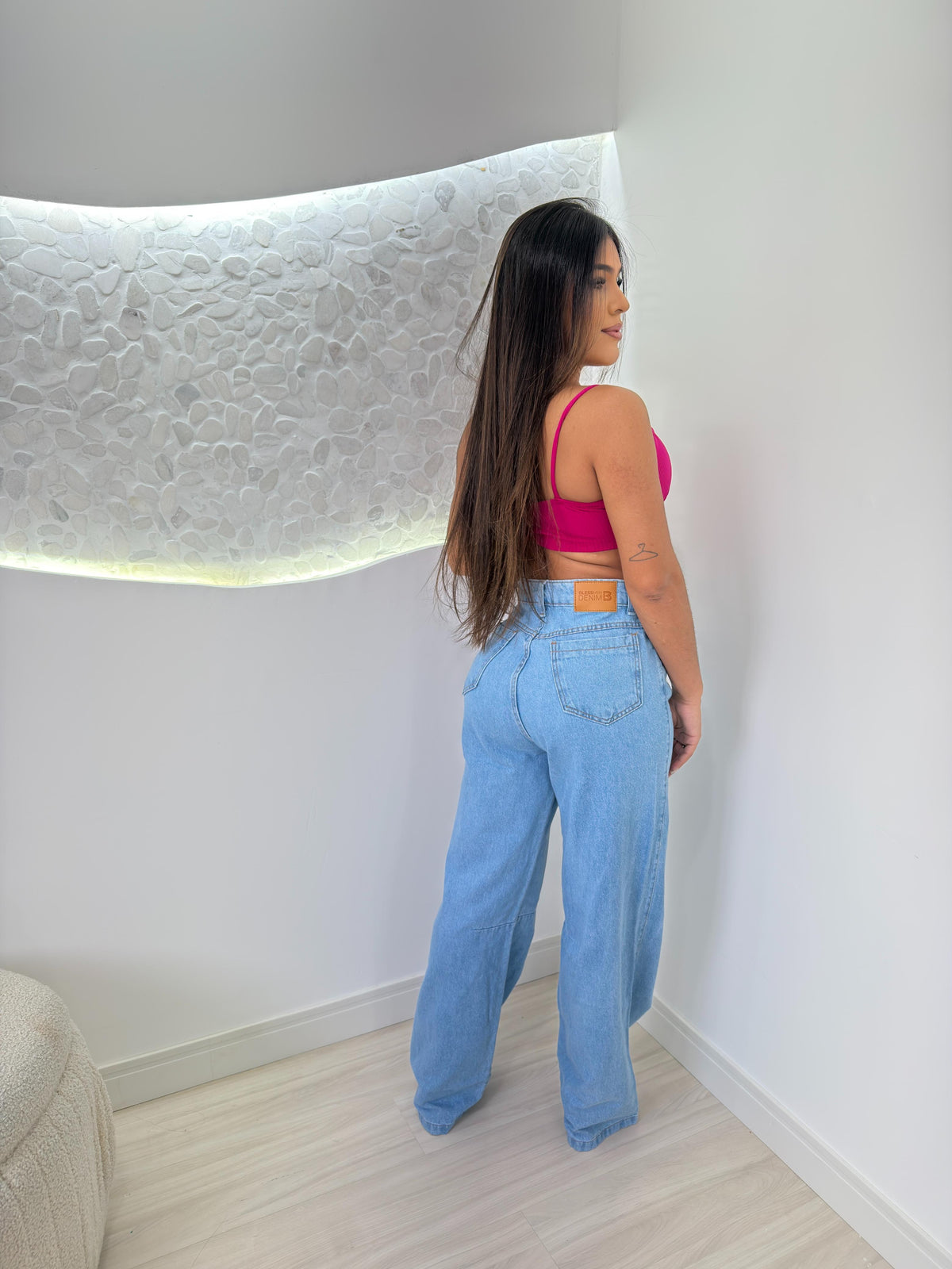 CALÇA WIDE LEG bolso frontal