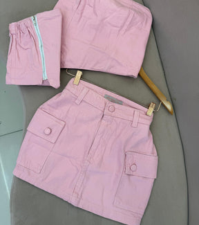 Conjunto jeans rosa